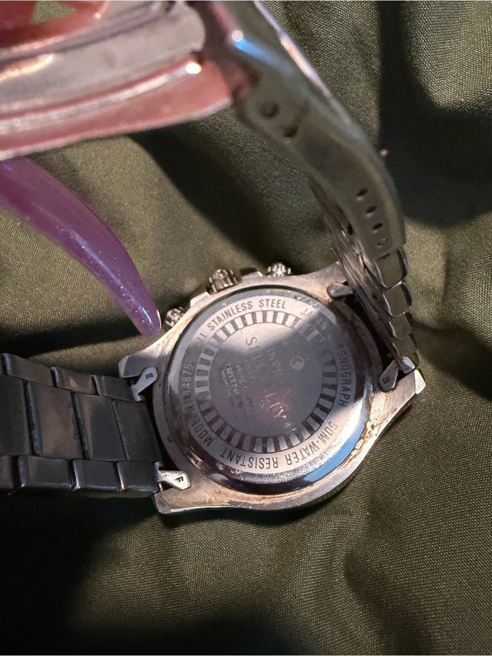 Invicta Silver Bracelet Chronograph Watch with Black Dial